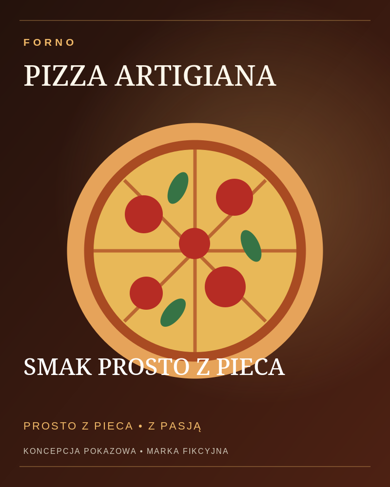 Koncepcja plakatu dla fikcyjnej pizzerii FORNO